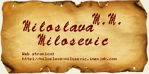 Miloslava Milošević vizit kartica